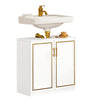 SoBuy BZR86-W Umyvadlová spodní skříňka Skříňka pod umyvadlo Koupelnový nábytek Bílo-zlatá 60x61x30cm
