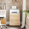SoBuy ASK06-WN Mobilní kancelářská skříňka / stojan na tiskárnu na kolečkách bílý a přírodní