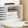 SoBuy ASK12-W Úložná skříň úzká kancelářská skříň příborník skříňka organizér skříňka na dokumenty skříňka na tiskárnu stojan skříňka bílá WD cca 60x100x33cm