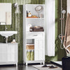 SoBuy BZR141-W Vysoká skříňka Úzká skříňka Koupelnová skříňka Koupelnový nábytek Bílá 56x165x30cm