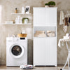 SoBuy BZR150-W Vysoká skříň do koupelny se 2 koši na prádlo bílá