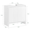 SoBuy BZR157-W Skříňka pod umyvadlo do koupelny s 2 dveřmi bílá