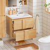 SoBuy BZR172-N Spodní skříňka pod umyvadlo se dvěma zásuvkami Skříňka do koupelny Umyvadlo s umyvadlem Přírodní WD cca 61x54x46cm