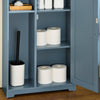 SoBuy BZR189-HG Koupelnová skříňka s držákem na toaletní papír Komoda Koupelnová skříňka Police do niky 21cm Příborník Předsíňová skříňka Modrá WHT cca: 50x86x21cm