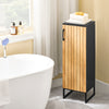 SoBuy BZR203-SCH Úzká koupelnová skříňka 30 cm Kompaktní koupelnová komoda s dvířky a nastavitelnými policemi, Koupelnový nábytek pro malé koupelny, toaletu, chodbu, bambus