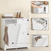 SoBuy BZR213-W Koupelnová skříň se 3 koši na prádlo Úzká koupelnová skříň s 1 velkým košem na prádlo a 2 vyjímatelnými malými látkovými koši 78x38x90 cm Koupelnový nábytek na prádlo a úložný prostor do koupelny
