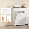 SoBuy BZR214-W Koupelnová skříňka s košem na prádlo - Koupelnová skříňka s 1 zásuvkou, 2 koši na prádlo a výsuvnou přihrádkou, úzká vysoká skříňka pro kombinaci koupelnového nábytku - 78x38x90cm Skříňka do koupelny