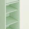 SoBuy BZR34-II-GR Vysoká koupelnová úložná skříňka, volně stojící, úzká koupelnová skříňka, voděodolná MDF s nastavitelnými policemi a zásuvkou, světle zelená, 20x20x180cm