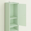 SoBuy BZR34-II-GR Vysoká koupelnová úložná skříňka, volně stojící, úzká koupelnová skříňka, voděodolná MDF s nastavitelnými policemi a zásuvkou, světle zelená, 20x20x180cm