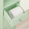 SoBuy BZR34-II-GR Vysoká koupelnová úložná skříňka, volně stojící, úzká koupelnová skříňka, voděodolná MDF s nastavitelnými policemi a zásuvkou, světle zelená, 20x20x180cm