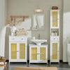 SoBuy BZR72-II-W Umyvadlová spodní skříňka Skříňka pod umyvadlo Koupelnový nábytek Bílo-žlutá 60x58x35cm