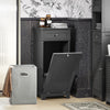 SoBuy BZR73-DG Prádelní skříň Pytel na prádlo Koš na prádlo Koupelnový nábytek Tmavě šedá 40x90x38cm