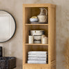 SoBuy BZR95-SN Vysoká koupelnová skříňka Skříňka na prádlo Koupelnový nábytek Tmavě přírodní 40 x 173 x 35 cm