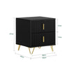 SoBuy FBT115-SCHx2 Noční stolek sada 2 ks se 2 zásuvkami Konferenční stolek Servírovací stolek Černá