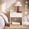 SoBuy FBT128-WN Noční stolek/postranní stolek s lampou bílý