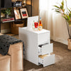 SoBuy FBT144-W Odkládací stolek Noční stolek Noční stolek Postel s pružinou Box úzký Telefonní stolek Noční komoda Skříňka na dokumenty Bílá WD cca 30x60x60cm