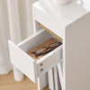 SoBuy FBT163-WN Noční stolky s odnímatelnou deskou a zásuvkou, Úzké odkládací stolky k pohovce, Noční stolky do ložnice a obývacího pokoje, Vysoký úzký stolek, Bílá a dřevěná, Šířka cca 20 x 60 x 35 cm