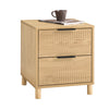 SoBuy FBT166-N Noční stolek, noční stolek se 2 zásuvkami, odkládací stolek do ložnice, přírodní Š40 x H42 x V47 cm