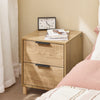 SoBuy FBT166-N Noční stolek, noční stolek se 2 zásuvkami, odkládací stolek do ložnice, přírodní Š40 x H42 x V47 cm