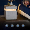 SoBuy FBT167-E-W, Noční stolek se 3 zásuvkami, 2 akrylovými bočními panely a LED světlem, 3 nastavitelné barvy světla, moderní noční stolek do ložnice a obývacího pokoje, Š41 × H40 × V52 cm, bílý