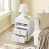 SoBuy FBT168-W Noční stolek SoBuy FBT168-W, noční stolek se 3 zásuvkami a úložným prostorem, moderní odkládací stolek do ložnice a obývacího pokoje, bílý Š40 x H40 x V63 cm