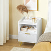 SoBuy FBT169-W, Noční stolek, Noční stolek se zásuvkou a úložným prostorem, Moderní odkládací stolek do ložnice a obývacího pokoje, Bílý Š40 x H40 x V51 cm
