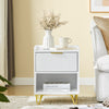 SoBuy FBT169-W, Noční stolek, Noční stolek se zásuvkou a úložným prostorem, Moderní odkládací stolek do ložnice a obývacího pokoje, Bílý Š40 x H40 x V51 cm