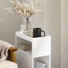 SoBuy FBT171-WN Úzký noční stolík, Štíhlý příborník se zásuvkou a policí, Moderní noční stolek do ložnice a obývacího pokoje, Bílá, 20 x 35 x 60 cm