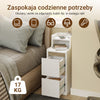 SoBuy FBT178-E-WN, úzký noční stolek s nabíjecí funkcí a dotykovou lampou, 22×34×60,5 | 22 cm s USB a Type-C, stmívatelná LED lišta, USB kabel 1,8 m, podlahová lišta a ochrana