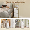 SoBuy FBT178-E-WN, úzký noční stolek s nabíjecí funkcí a dotykovou lampou, 22×34×60,5 | 22 cm s USB a Type-C, stmívatelná LED lišta, USB kabel 1,8 m, podlahová lišta a ochrana