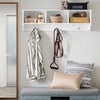 SoBuy FHK35-W Nástěnný věšák Věšák do předsíně Háčky na kabáty Závěsná police se 3 háčky Věšák na kabáty bílý WD cca 100x30x20cm