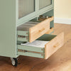 SoBuy FKW114-GR Designový kuchyňský vozík s pracovní deskou Kuchyňský ostrůvek Kuchyňská skříňka Kuchyňský vozík Zelený 109 x 92 x 40 cm