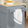 SoBuy FKW129-HG, Kuchyňský ostrůvek s výklopnou deskou a skrytými kolečky, 2 zásuvky, 115 × 68,7 × 91 cm
