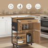 SoBuy FKW134-N, Servírovací vozík s kolečky, kuchyňský vozík s pracovní deskou, vozík se zásuvkami, stojan na víno, kuchyňský ostrůvek, kuchyňská police, stojan do kuchyně, jídelny a venkovního prostoru, vintage hnědá 67x88x37cm