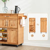 SoBuy FKW45-N Servírovací vozík s kolečky, masivní dřevěný kuchyňský vozík s pracovní deskou, pojízdný vozík se stojanem na víno, kuchyňský ostrůvek, police na stání, nábytek do kuchyně, jídelny a venkovního prostoru, přírodní barva, 66×86×38cm