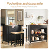 SoBuy FKW74-SCH czarny wózek kuchenny – blat roboczy 100×60 cm, nośność 60 kg, MDF
