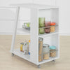 SoBuy FKW77-W Designový servírovací vozík Kuchyňský vozík Boční vozík Bílý 60x77x38cm