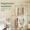 SoBuy FRG109-II-HG, Teleskopická tyč na šaty, Robustní věšák na oblečení, Nastavitelná otevřená šatní skříň s tyčemi na ramínka do ložnice, šatna, šedá