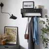 SoBuy FRG178-SCH Nástěnný věšák na kabáty Nástěnná police Černá 60x27x15cm