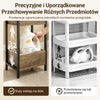 SoBuy FRG226-H-F koupelnová skříňka se 4 stabilními policemi – úzká mezerní skříňka, průmyslová úzká koupelnová skříňka, volně stojící regál, regál do mezery, šířka 20 cm, malý koupelnový regál, dřevo, kov