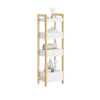 SoBuy FRG226-H-WN, Úzká koupelnová skříňka 20 cm, 4 police, 90 × 28 × 20 cm, bílá