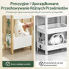SoBuy FRG226-H-WN, koupelnová skříňka se 4 policemi – prostorově úsporný, úzký dřevěný WC regál o šířce 20 cm (bílá/přírodní)