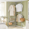 SoBuy FRG34-HG Policový systém se 3 šatními tyčemi a 3 koši Teleskopický šatní systém Nastavitelný systém