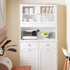 SoBuy FSB101-W Kuchyňská skříňka Příborník Vysoká skříňka Kuchyňský nábytek Bílá 92x180x40cm
