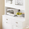SoBuy FSB101-W Kuchyňská skříňka Příborník Vysoká skříňka Kuchyňský nábytek Bílá 92x180x40cm