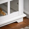 SoBuy FSB77-W Kuchyňská skříňka Kuchyňský ostrůvek se skleněnými dvířky Komoda Barový stůl Koupelnová skříňka Bílá 119x90×40 cm