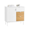 SoBuy FSB91-WN Kuchyňská skříňka Sideboard Cabinet Buffet Storage cabinet Komoda bílá-přírodní WD cca 75x76x35cm