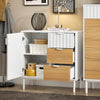 SoBuy FSB91-WN Kuchyňská skříňka Sideboard Cabinet Buffet Storage cabinet Komoda bílá-přírodní WD cca 75x76x35cm