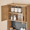SoBuy FSB98-N Vysoká skříňka/komoda s háčky do kuchyně jídelny nebo obýváku přírodní