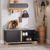 SoBuy FSR117-SCH Lavice na boty se sedákem Šatní lavice Lavice s úložným prostorem Lavice do předsíně Komoda na boty Komoda na boty Černá barva